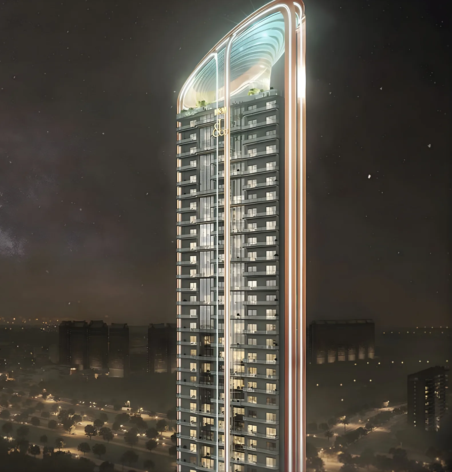 M3M Jacob & Co Residences — night tower view