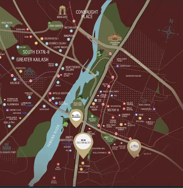 M3M Jacob & Co Residences — location map